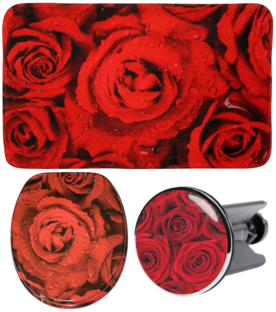 Sanilo Badaccessoire-Set »Rosen«, (Komplett-Set, 3 tlg.) günstig online kaufen