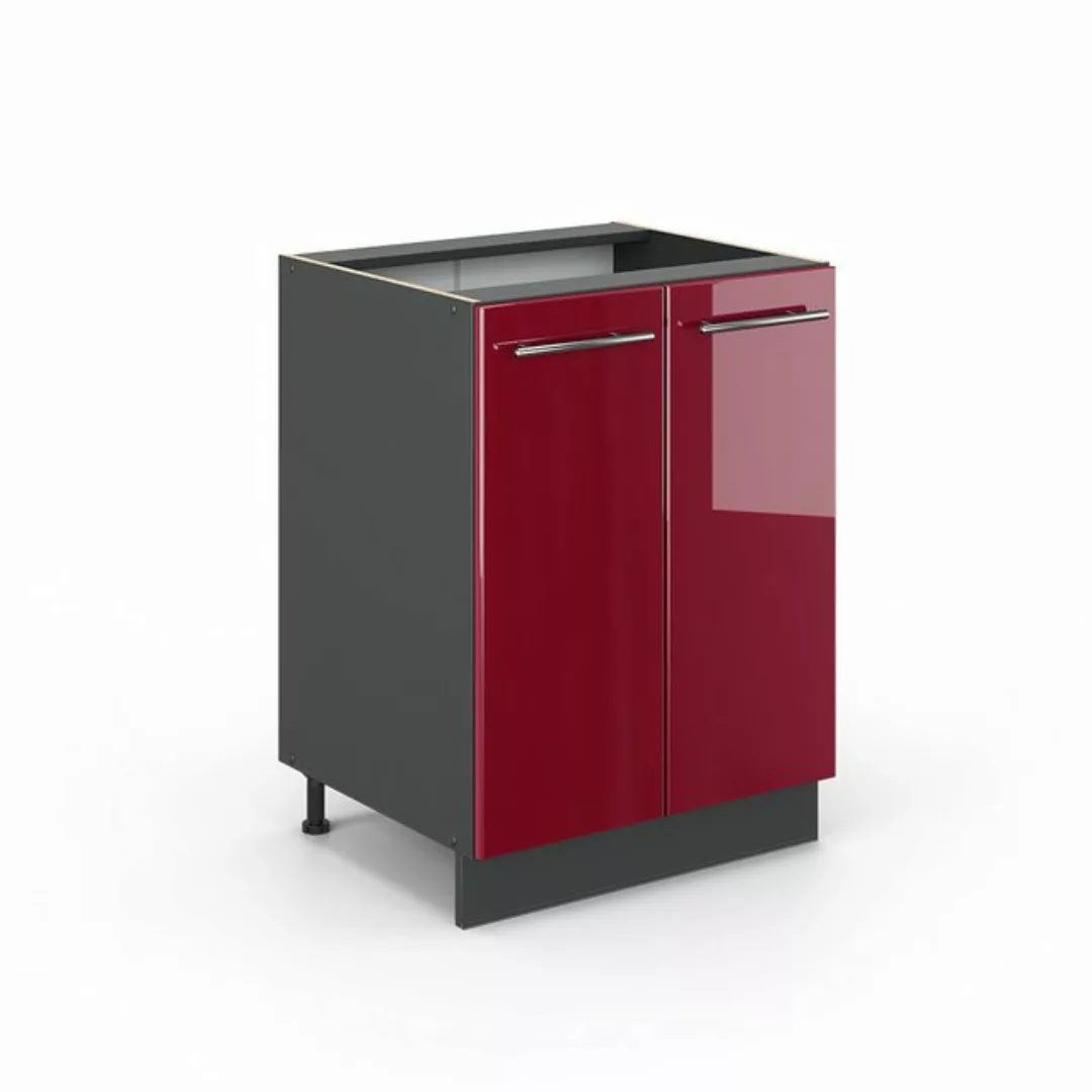 Vicco Unterschrank Fame-Line, Bordeaux Hochglanz/Anthrazit, 60 cm, AP Marmo günstig online kaufen