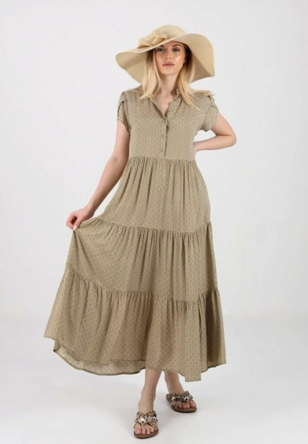 YC Fashion & Style Sommerkleid Leichtes Sommerkleid in Beige aus Viskose günstig online kaufen