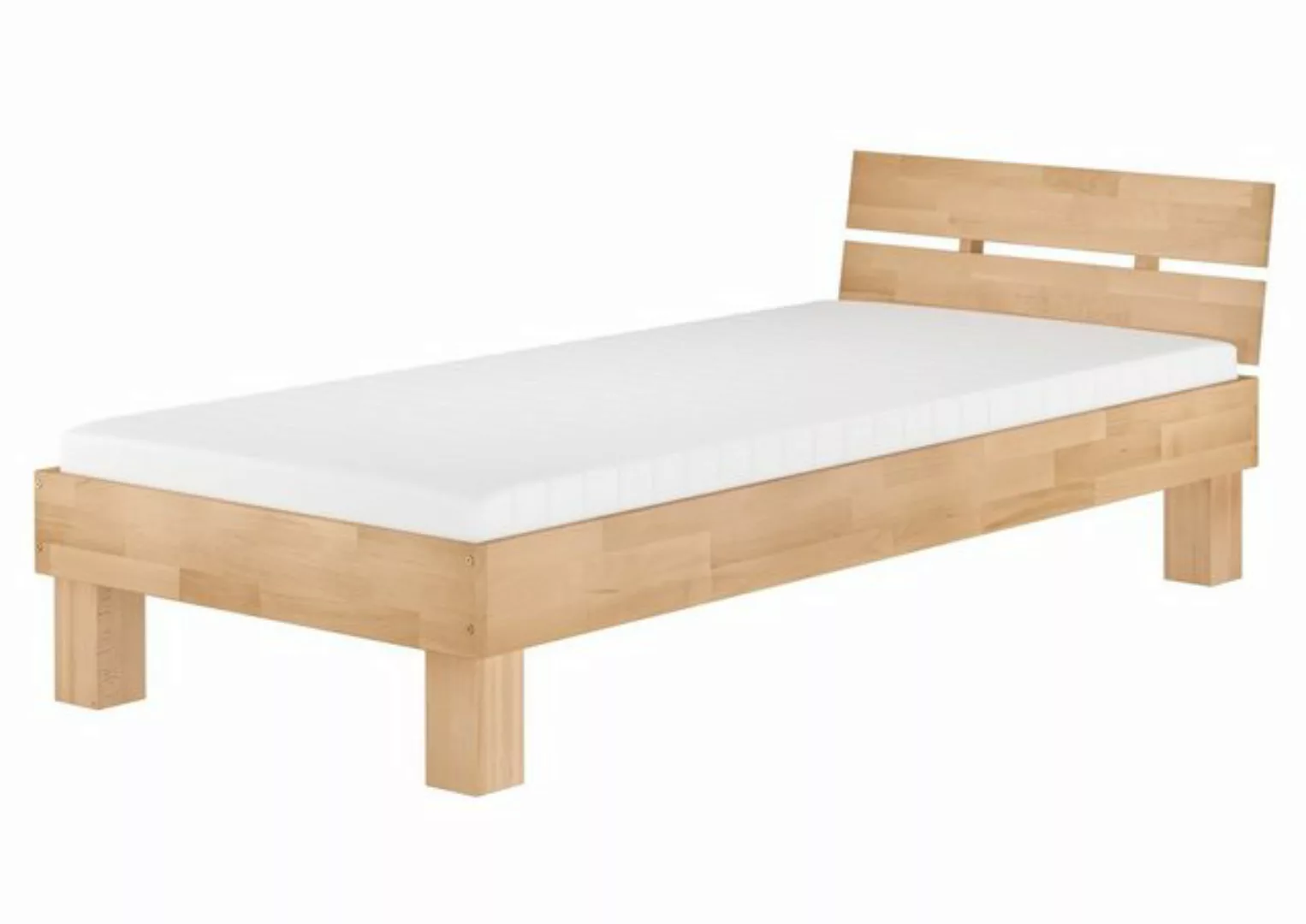 ERST-HOLZ Einzelbett Modernes Überlänge-Einzelbett Buche 100x220, Buchefarb günstig online kaufen