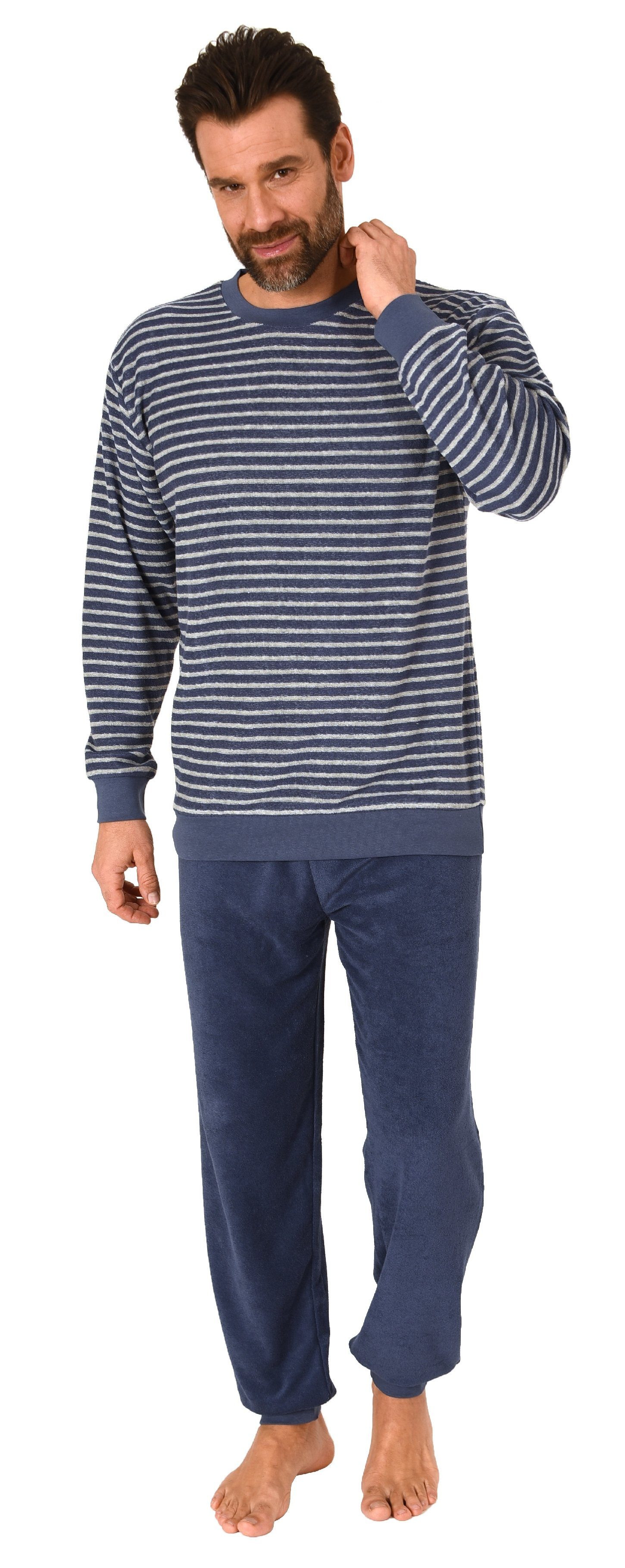 Normann Pyjama Herren Frottee Schlafanzug lang, günstig online kaufen