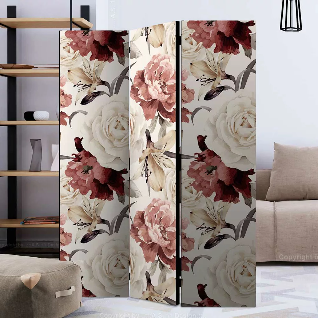 Umkleide Sichtschutz blickdichte Leinwand Füllung Rosen Motiv günstig online kaufen