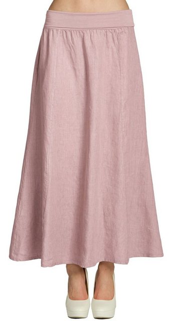 Caspar Faltenrock RO019 Damen langer Maxi Sommer Leinenrock günstig online kaufen