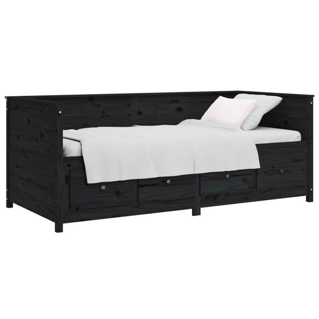 furnicato Bett Tagesbett Schwarz 90x190 cm Massivholz Kiefer (1-tlg) günstig online kaufen