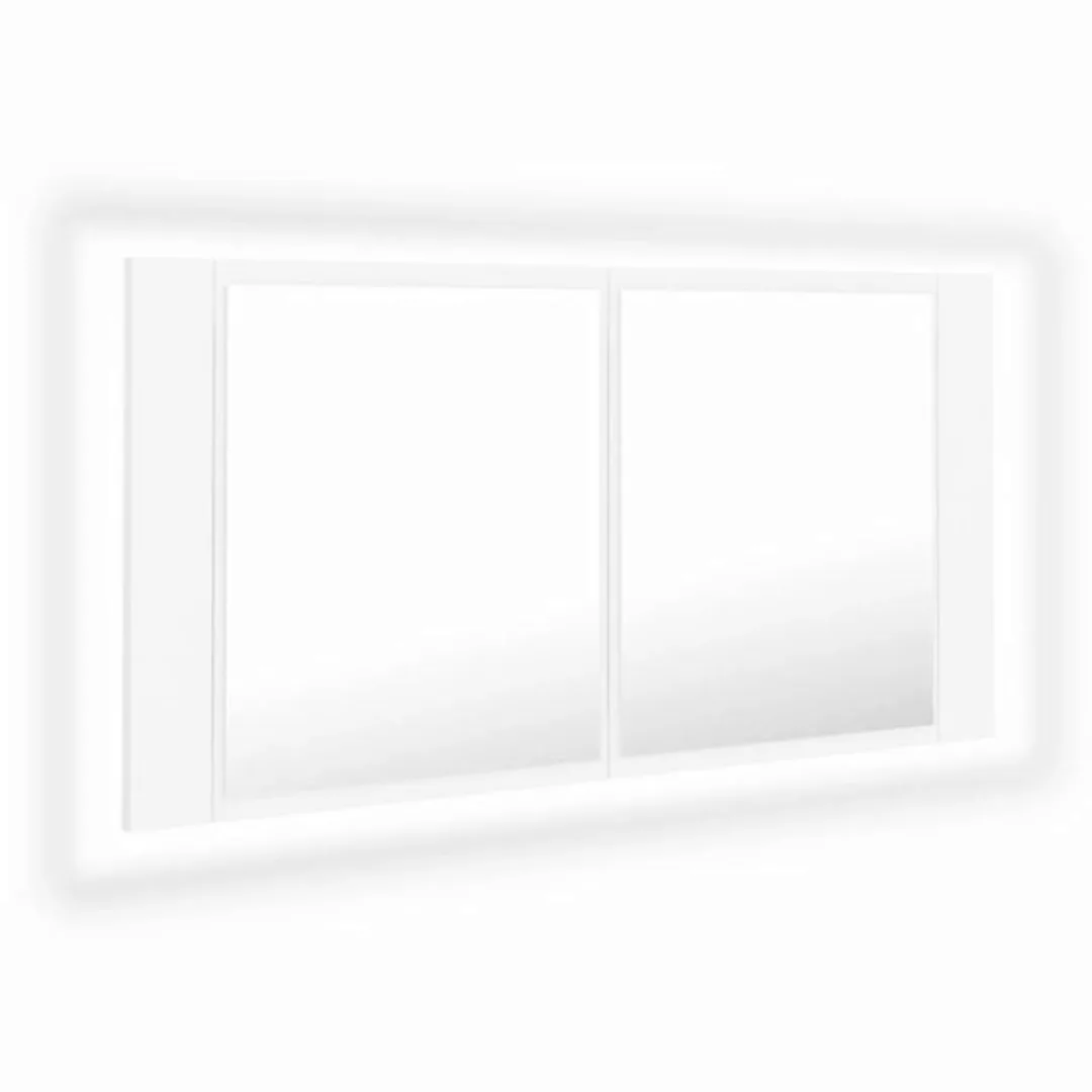 vidaXL Badezimmerspiegelschrank LED-Bad-Spiegelschrank Weiß 90x12x45 cm Acr günstig online kaufen