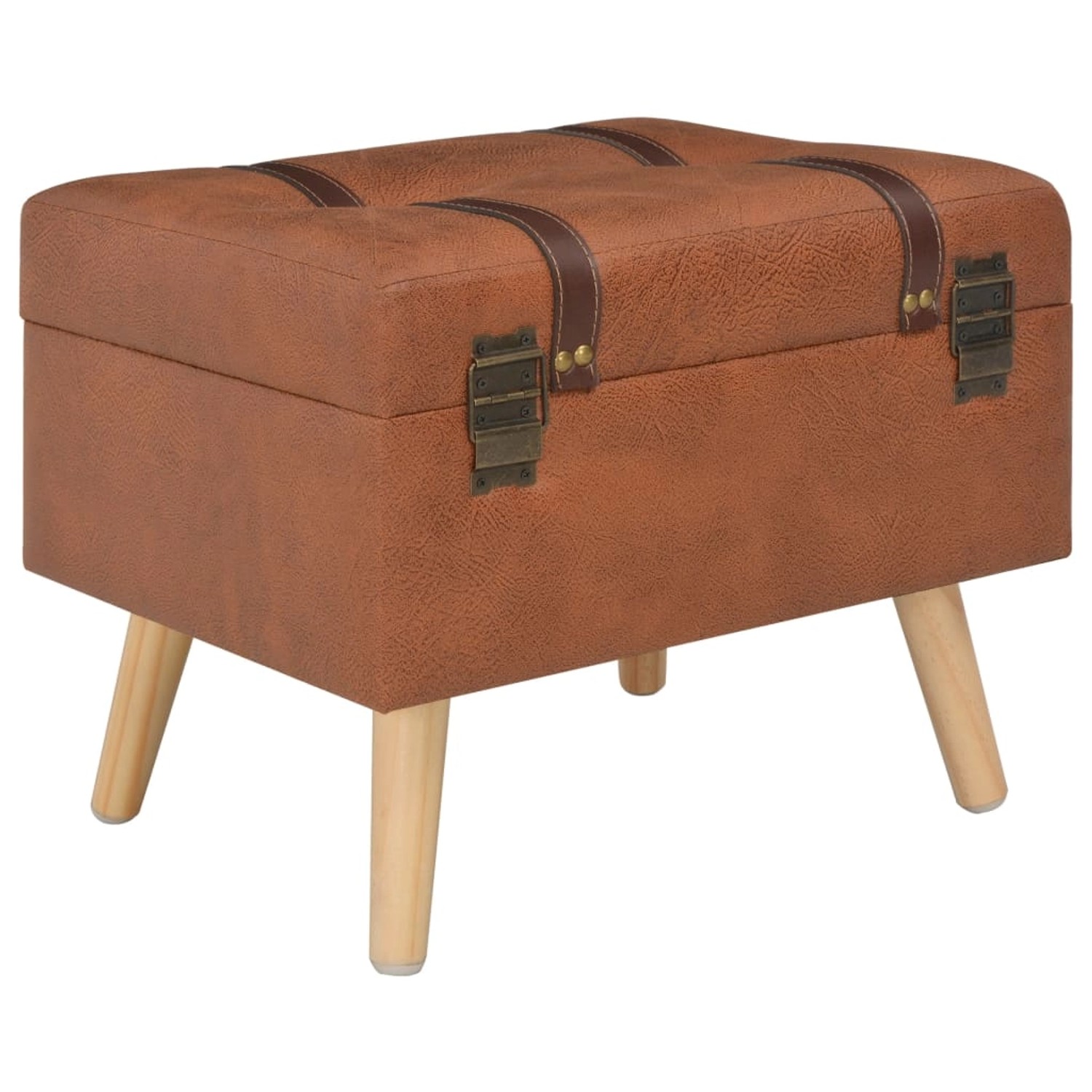 vidaXL Hocker mit Stauraum 40 cm Hellbraun Kunstleder günstig online kaufen