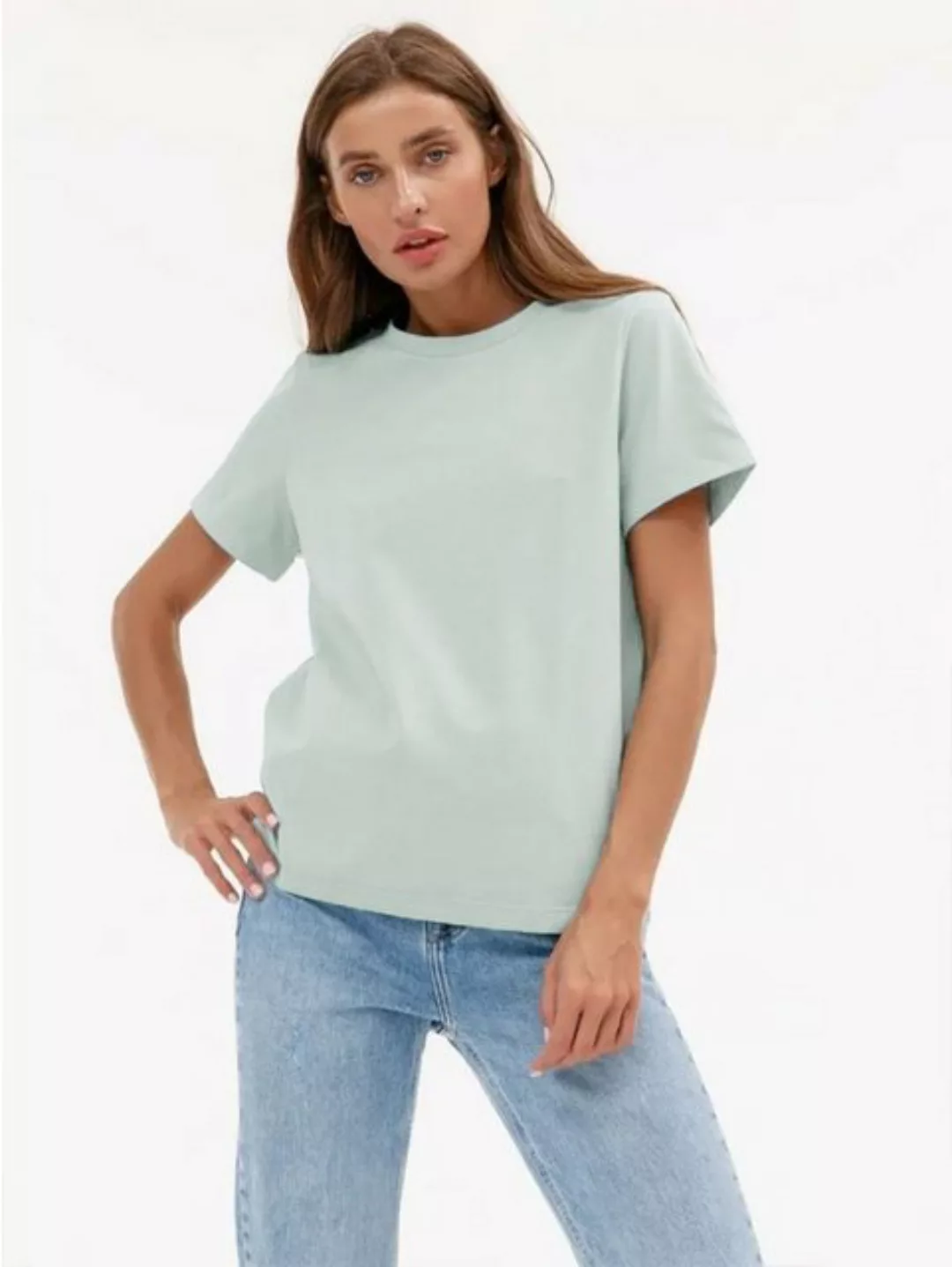 saburona Kurzarmshirt Sommerliche vielseitige Rundhals-T-Shirts für Damen, günstig online kaufen