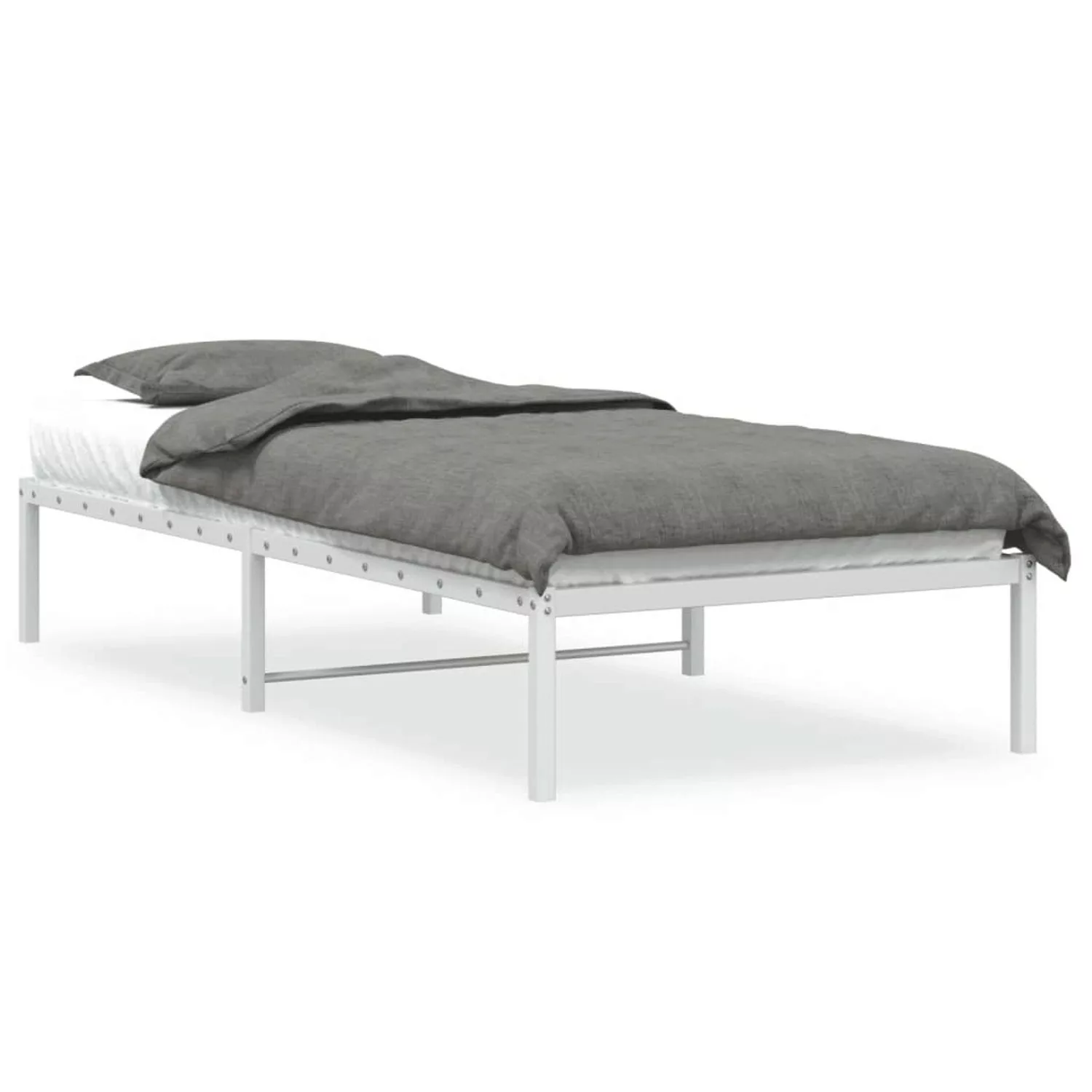 vidaXL Bettgestell Bettgestell Metall Weiß 90x190 cm Bett Bettgestell günstig online kaufen