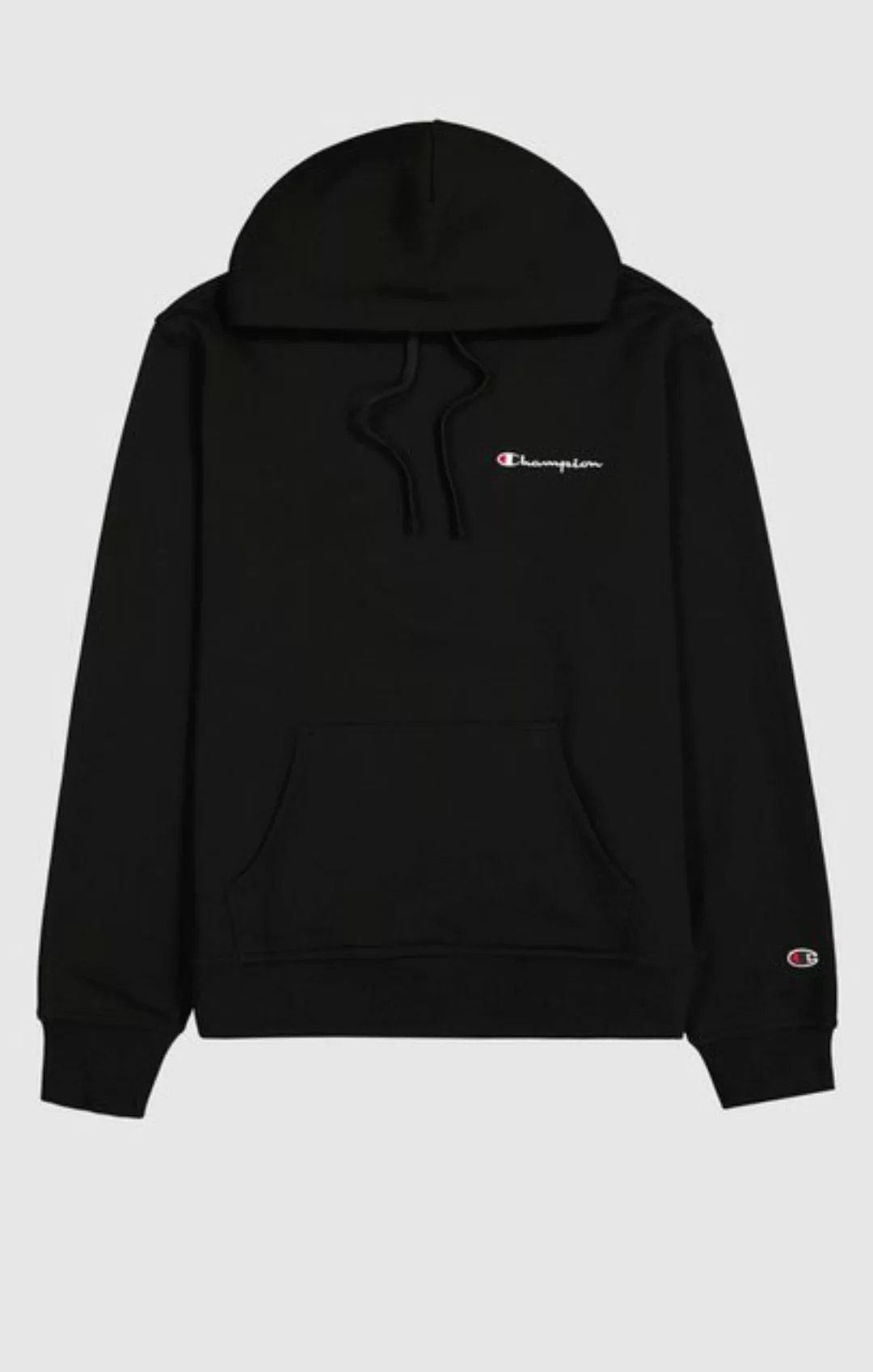 Champion Sweatshirt Herren Fleece-Hoodie mit kleinem Logo - Schwarz günstig online kaufen