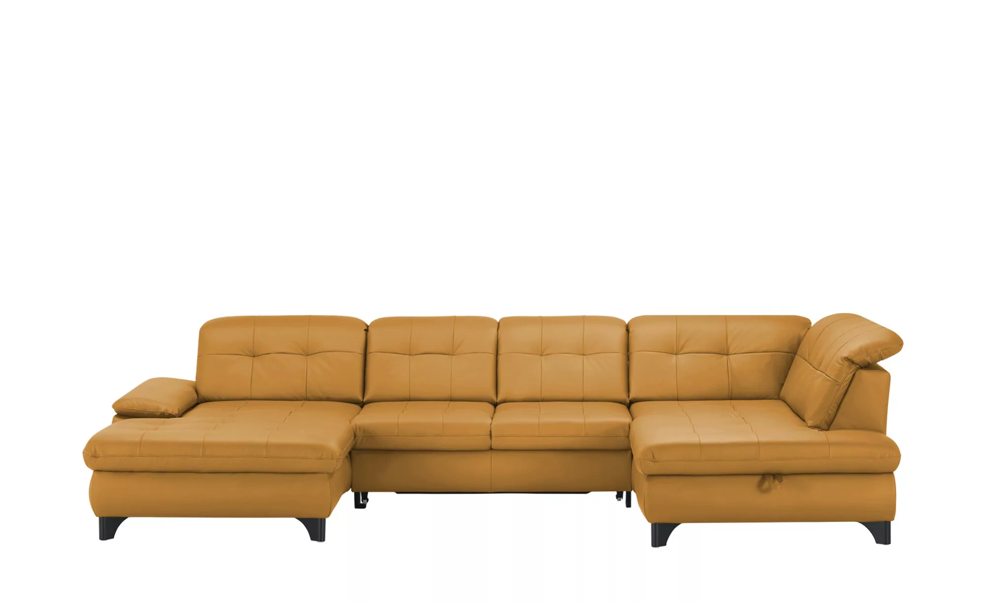 meinSofa Wohnlandschaft Leder  Jona - gelb - 85 cm - Polstermöbel > Sofas > günstig online kaufen