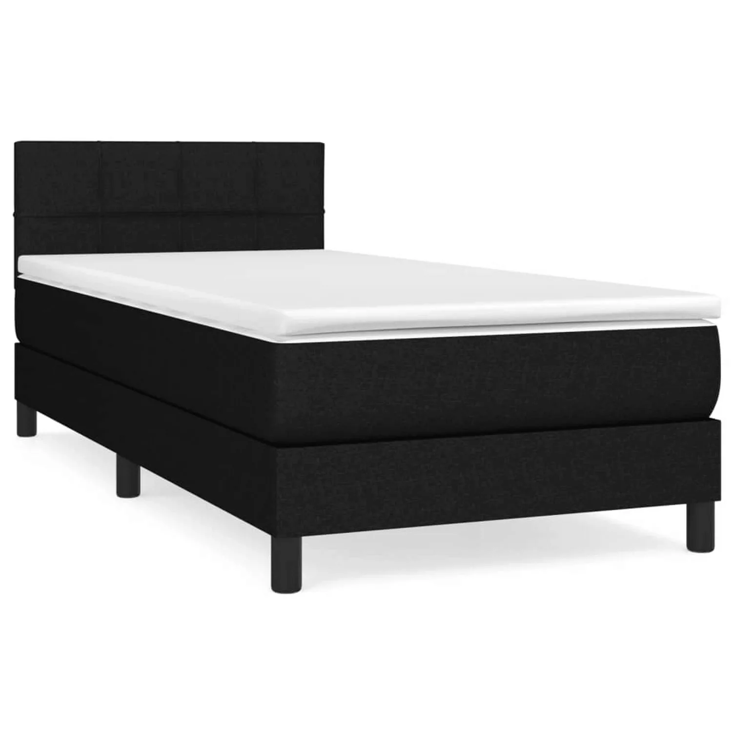 vidaXL Boxspringbett mit Matratze Schwarz 90x190 cm Stoff1380326 günstig online kaufen