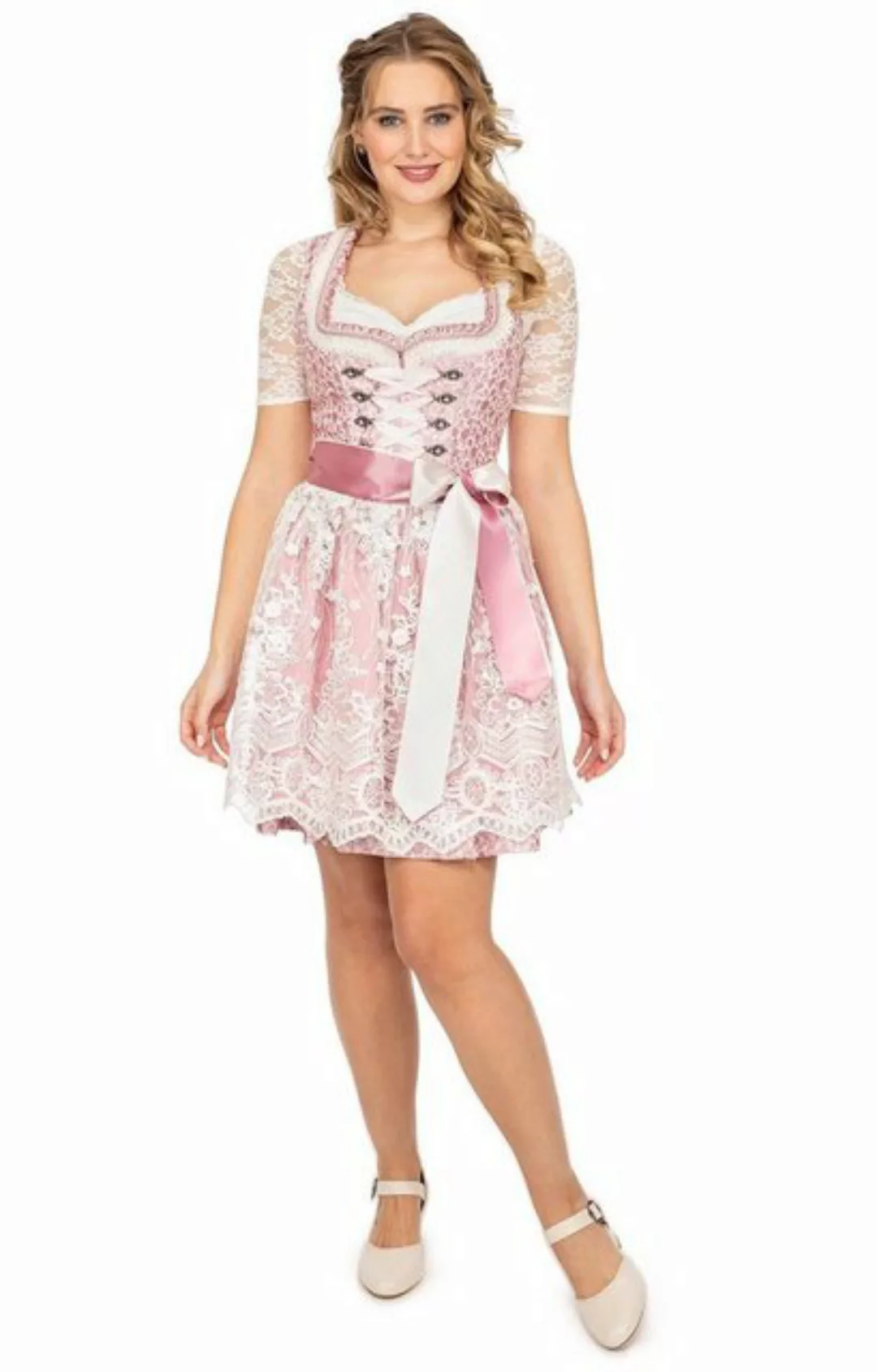 KRÜGER MADL & BUAM Trachtenkleid Mini Dirndl 2tlg. 50cm 414165-050-33 rose günstig online kaufen