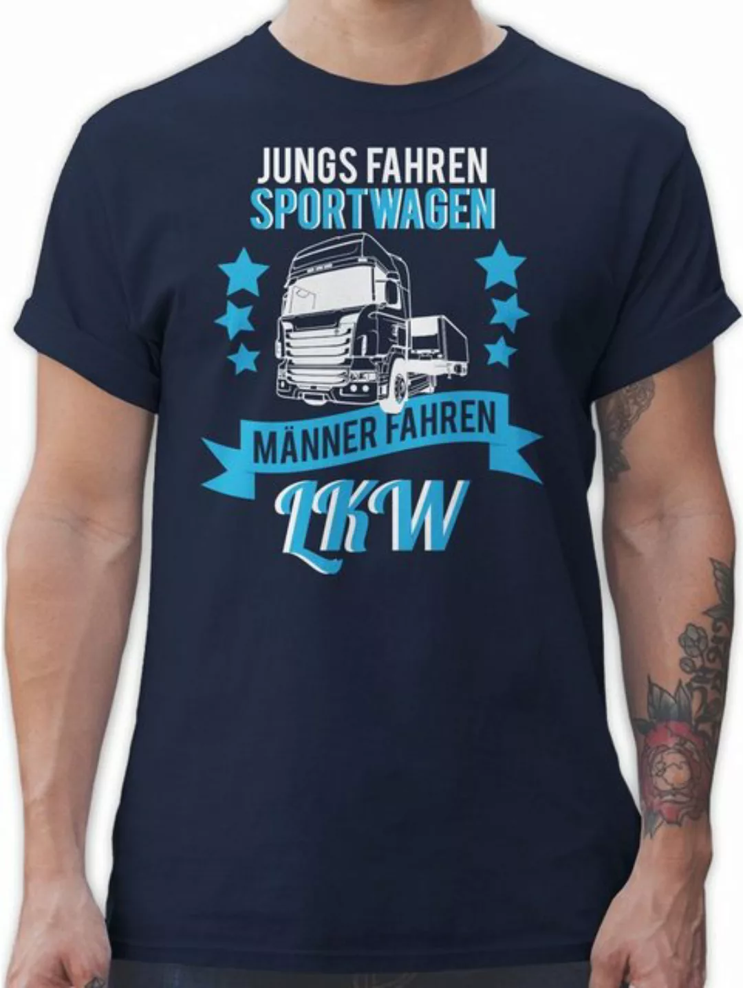 Shirtracer T-Shirt Geschenk LKW Fahrer - Jungs fahren Sportwagen echte Männ günstig online kaufen