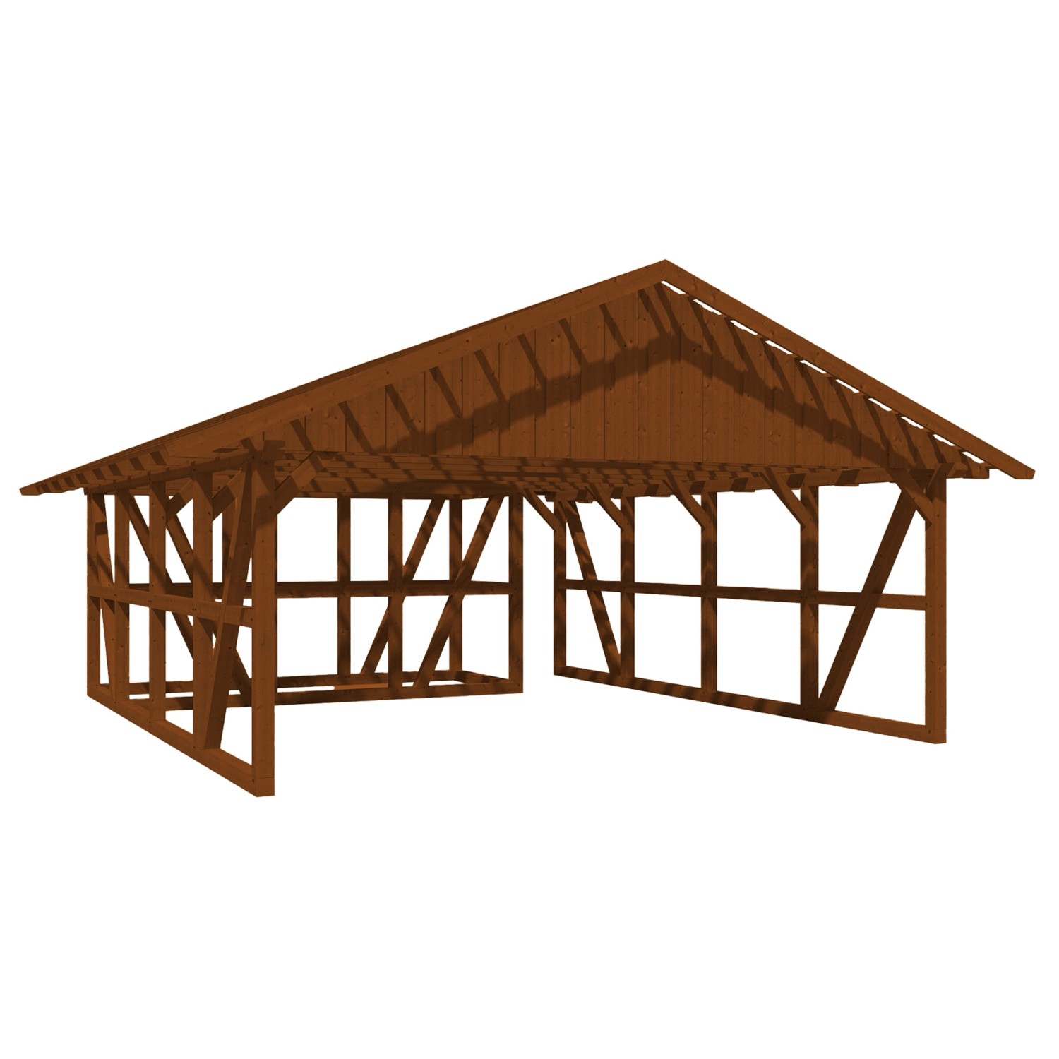 Skan Holz Carport Schwarzwald m. Dachlattung u. Abstellr. B 684 x 772 cm Nu günstig online kaufen