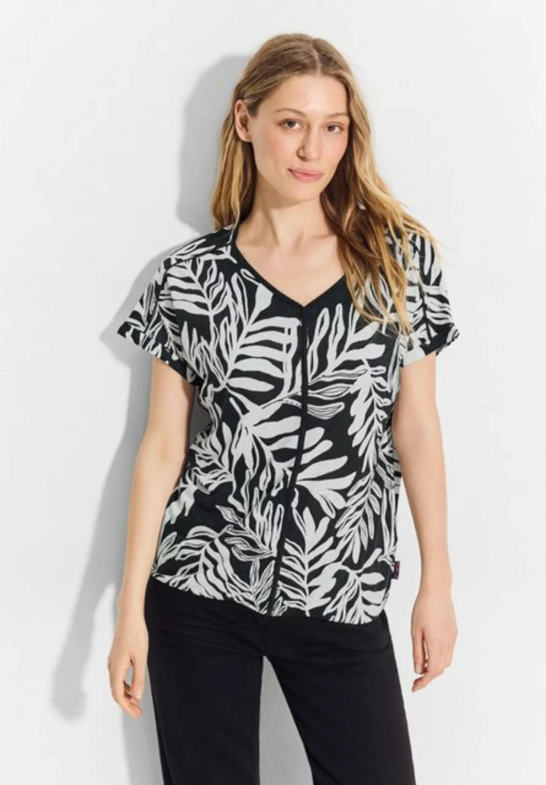 Cecil T-Shirt mit Blätterprint günstig online kaufen