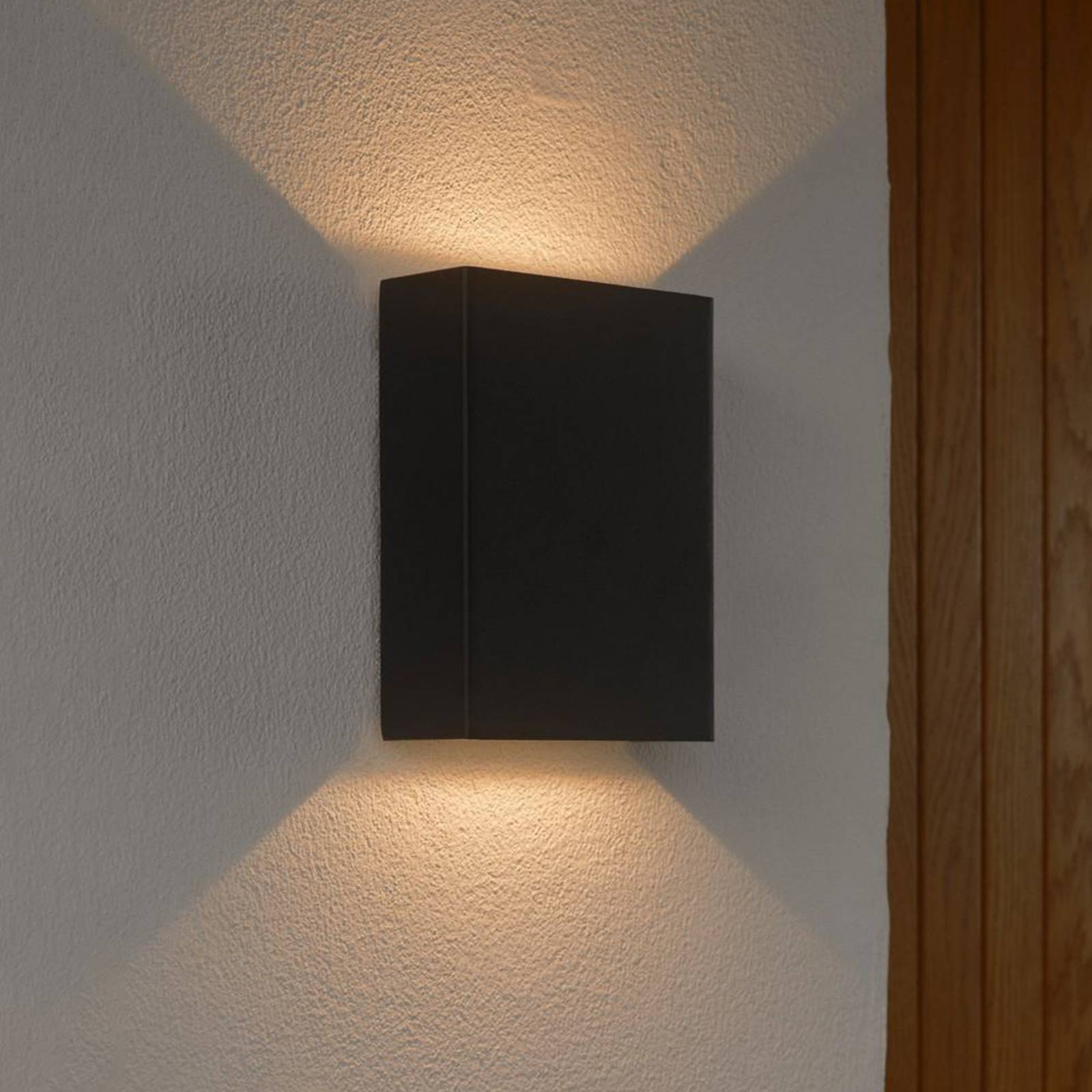 LED-Außenwandlampe Fold Seaside up/down, 10 x 15 cm, schwarz günstig online kaufen