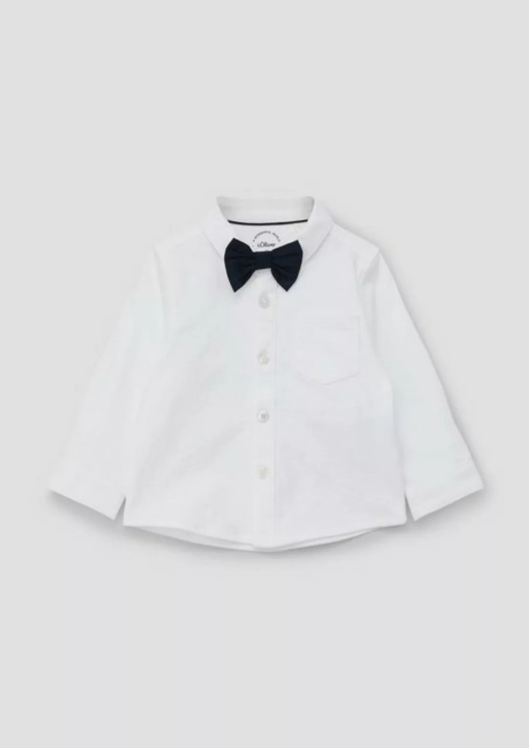 s.Oliver Langarmhemd Hemd mit abnehmbarer Schleife Schleife günstig online kaufen