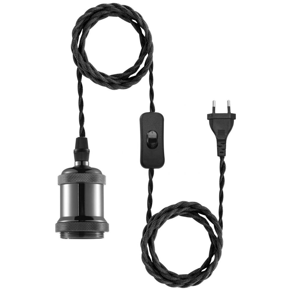 Pendelleuchte Hold it in Schwarz mit Netzstecker E27 40W günstig online kaufen