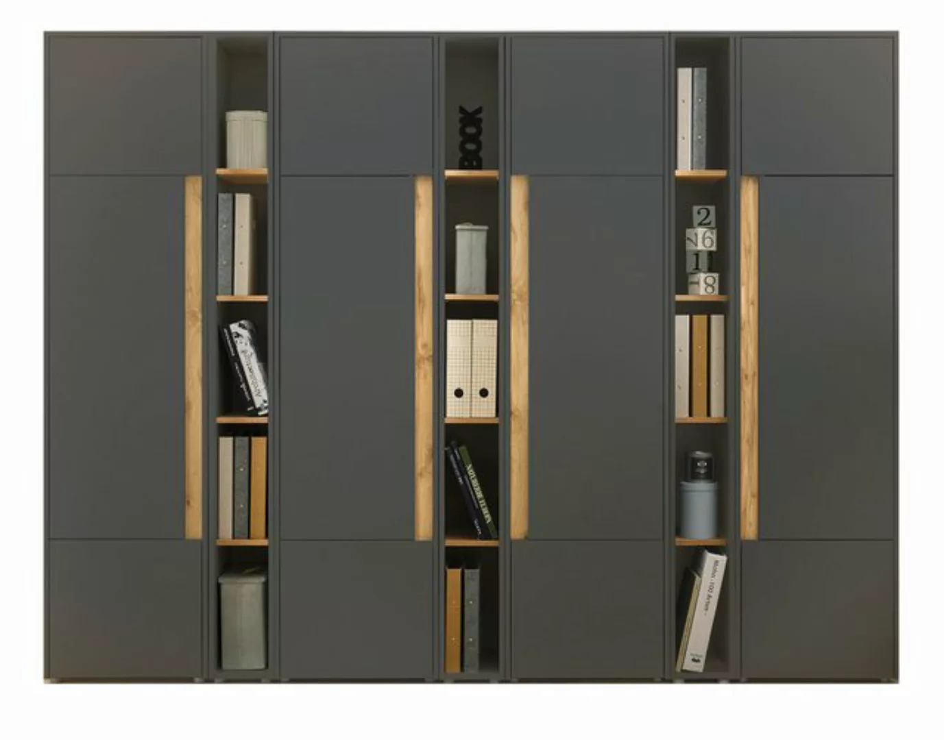 Furn.Design Aktenschrank Center (Schrank-Set 7-teilig in grau mit Wotan Eic günstig online kaufen