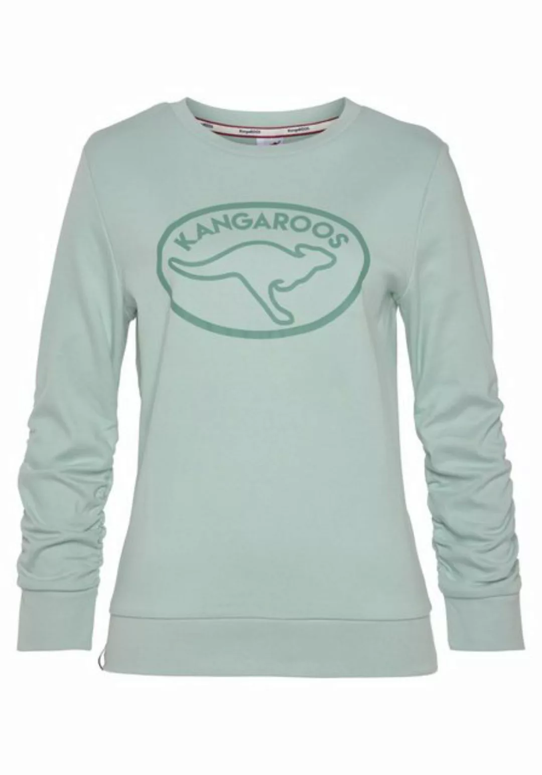 KangaROOS Sweatshirt mit Raffung am Ärmel und Marken-Logo-Print - NEUE-KOLL günstig online kaufen