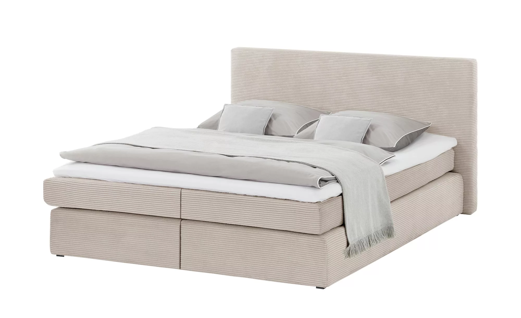 smart Boxspringbett in moderem Cordstoff Basic ¦ creme ¦ Maße (cm): B: 193 günstig online kaufen