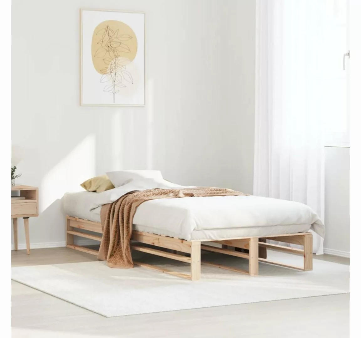 vidaXL Bett, Massivholzbett ohne Matratze 75x190 cm Kiefernholz günstig online kaufen