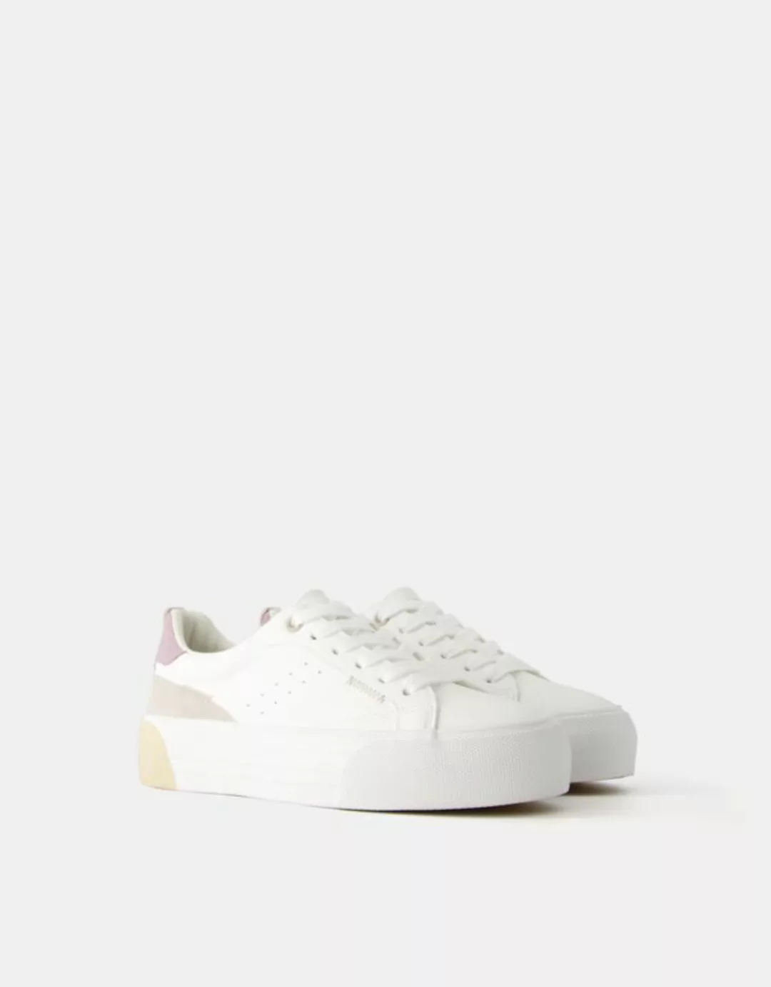 Bershka Kombinierte Sneaker Damen 35 Weiss günstig online kaufen