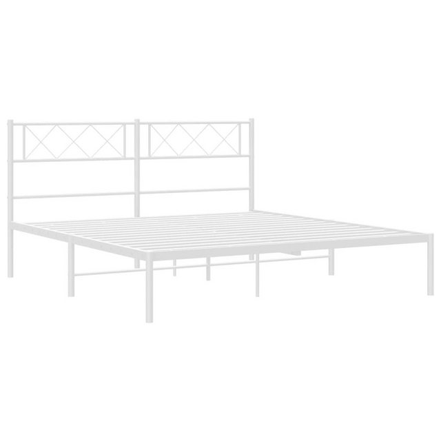 vidaXL Bettgestell Bettrahmen mit Kopfteil Metall Weiß 120x190 cm Bett Bett günstig online kaufen