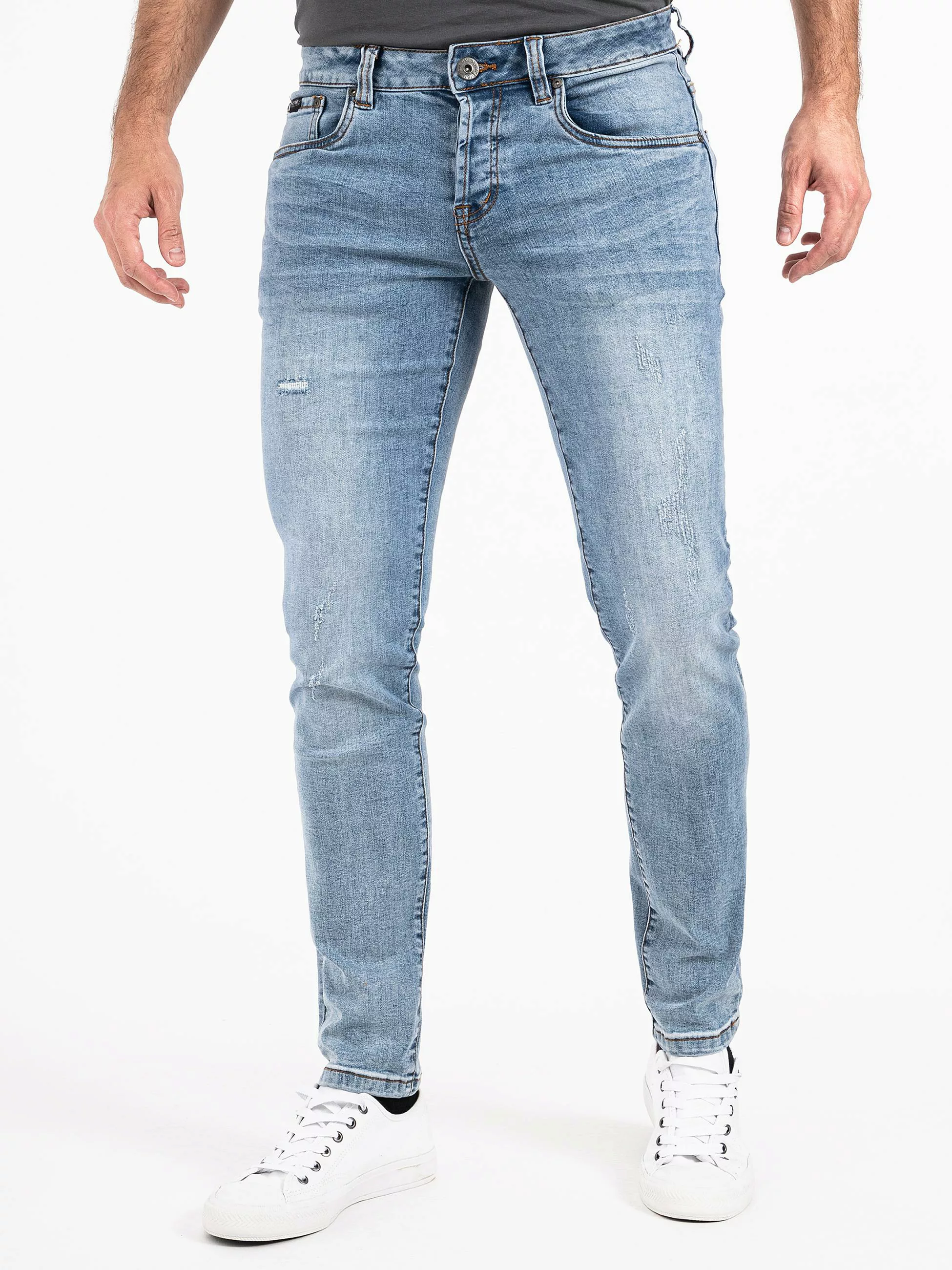 PEAK TIME Slim-fit-Jeans "München", Herren Jeans mit Stretch-Bund und Destr günstig online kaufen