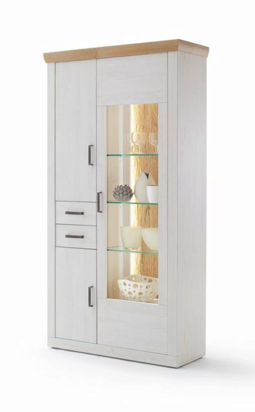 expendio Vitrine Marlis 4 Pinie Aurelio / Grandson Oak Nb. 106x205x40 cm vo günstig online kaufen