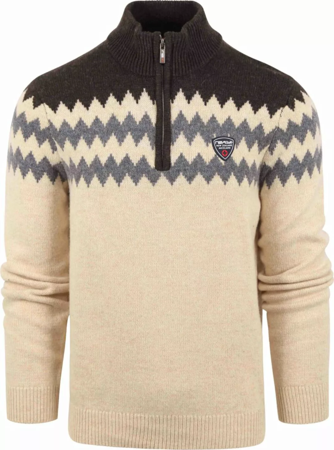 NZA Half Zip Pullover Ngaroto Wolle Beige - Größe L günstig online kaufen