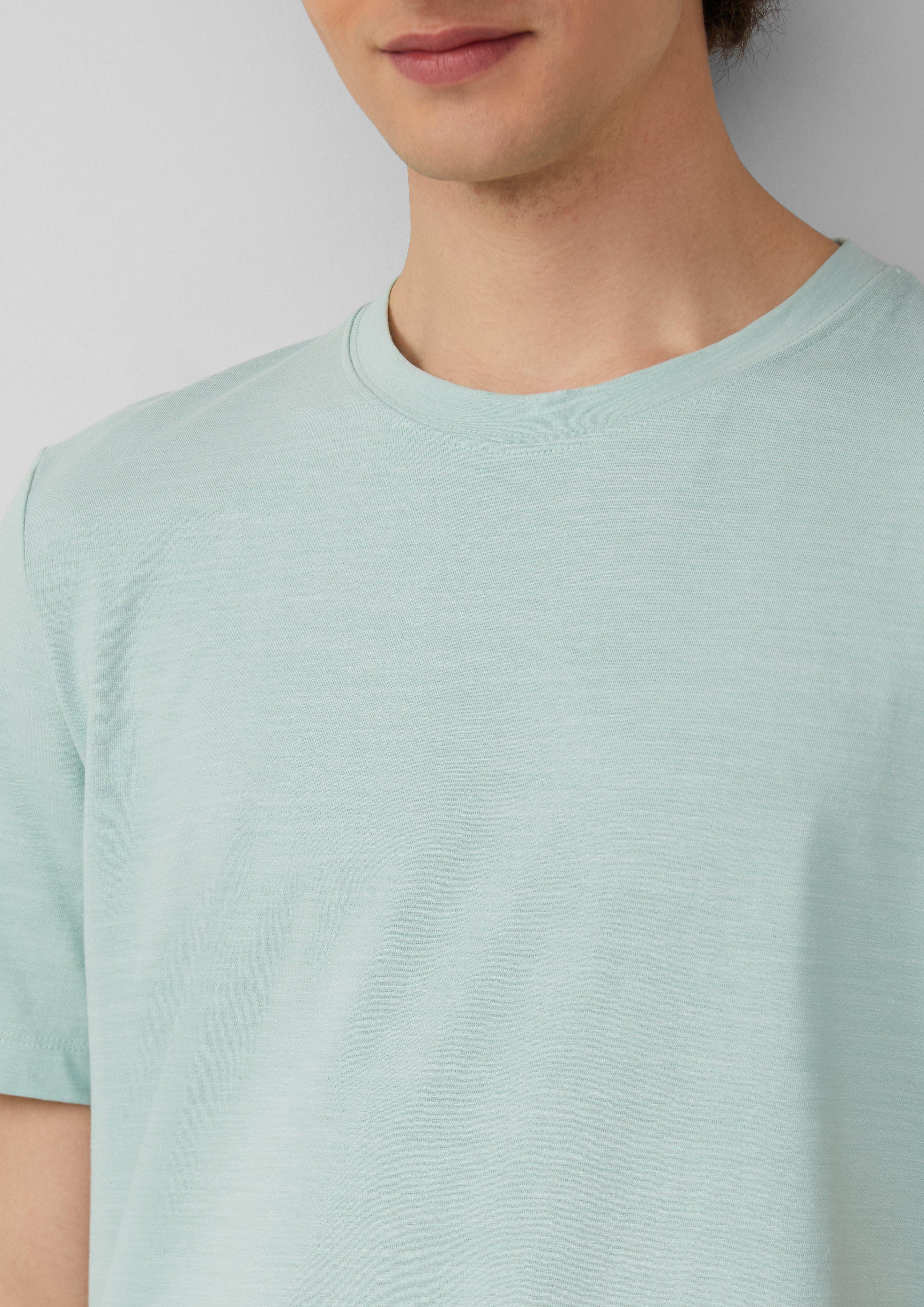 s.Oliver Kurzarmshirt Meliertes T-Shirt aus Baumwollmix günstig online kaufen