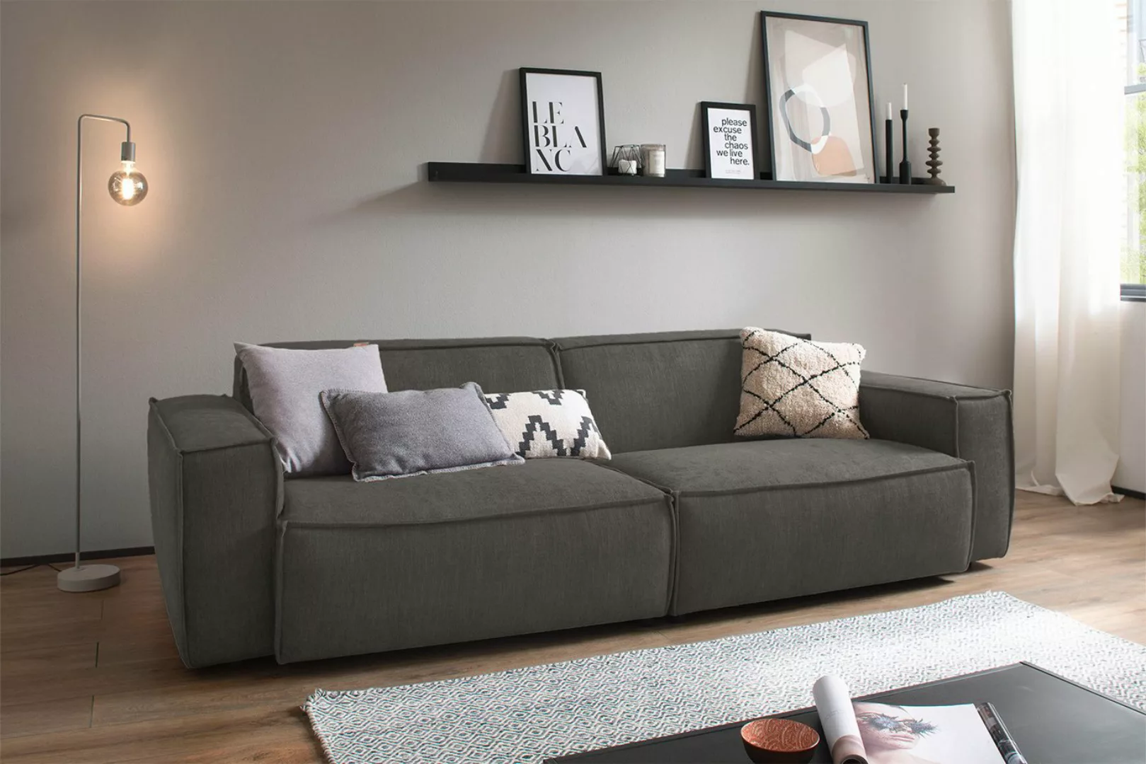 KAWOLA Sofa SAMU, Couch Stoff 2-Sitzer oder 3-Sitzer verschiedene Farben günstig online kaufen