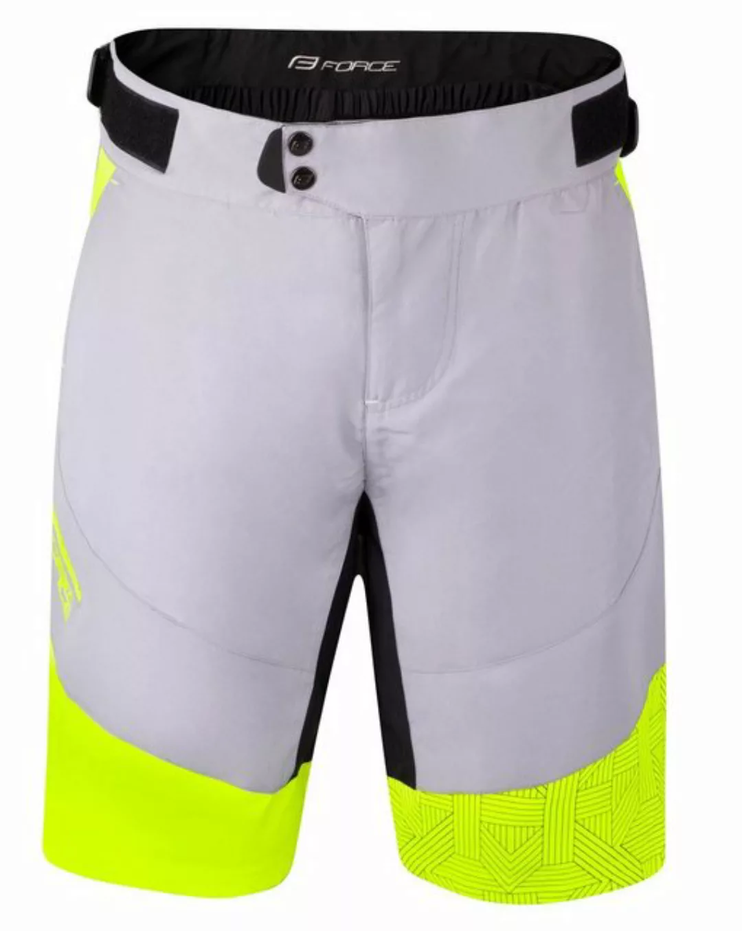 FORCE Fahrradhose FORCE Shorts STORM grau-gelb günstig online kaufen