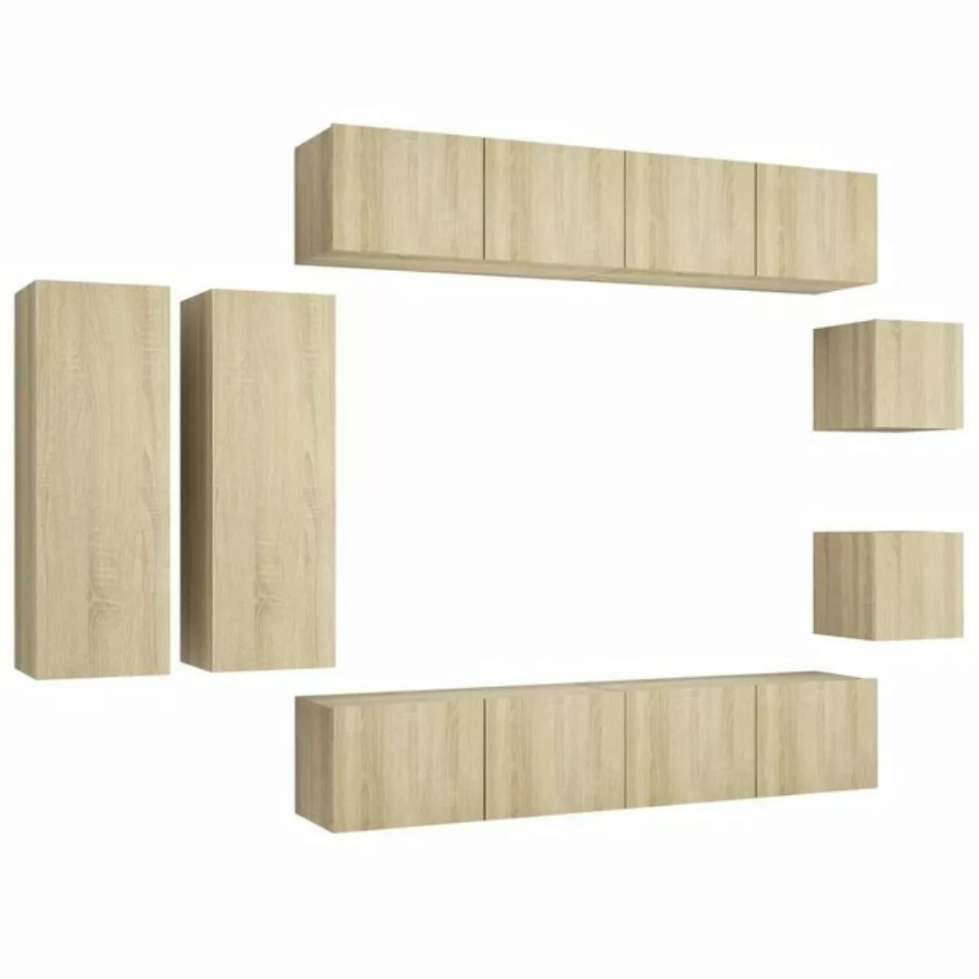 furnicato TV-Schrank 8-tlg. TV-Schrank-Set Sonoma-Eiche Holzwerkstoff (1-St günstig online kaufen