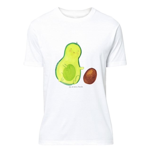 Mr. & Mrs. Panda T-Shirt Avocado rollt Kern - Weiß - Geschenk, T-Shirt, Ges günstig online kaufen