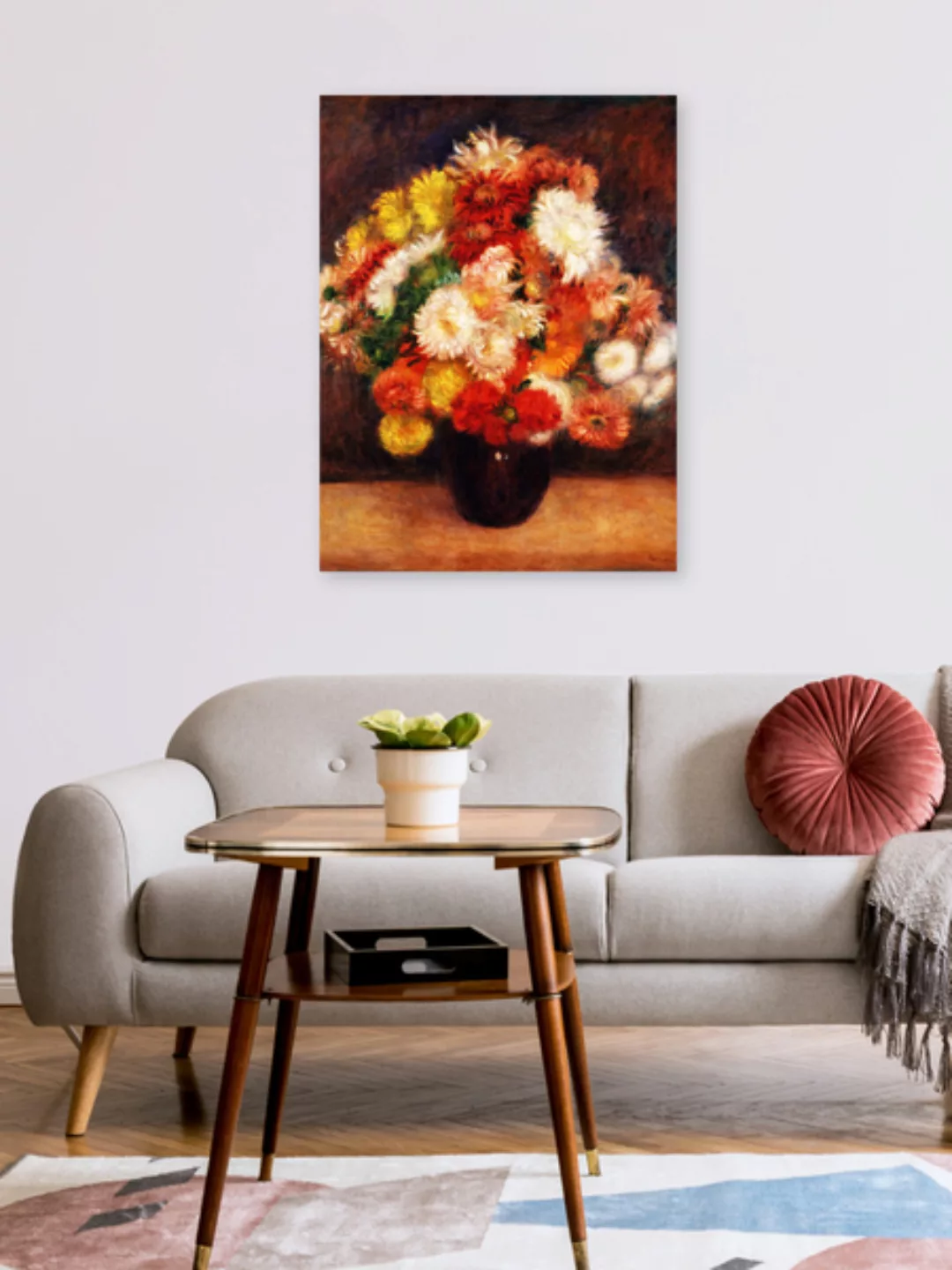 Poster / Leinwandbild - Auguste Renoir: Strauß Chrysanthemen (1881) günstig online kaufen