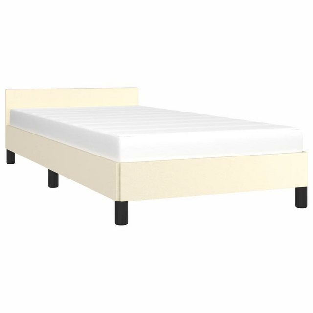 vidaXL Bett Bettgestell mit Kopfteil ohne Matratze Creme 80x200 cm günstig online kaufen