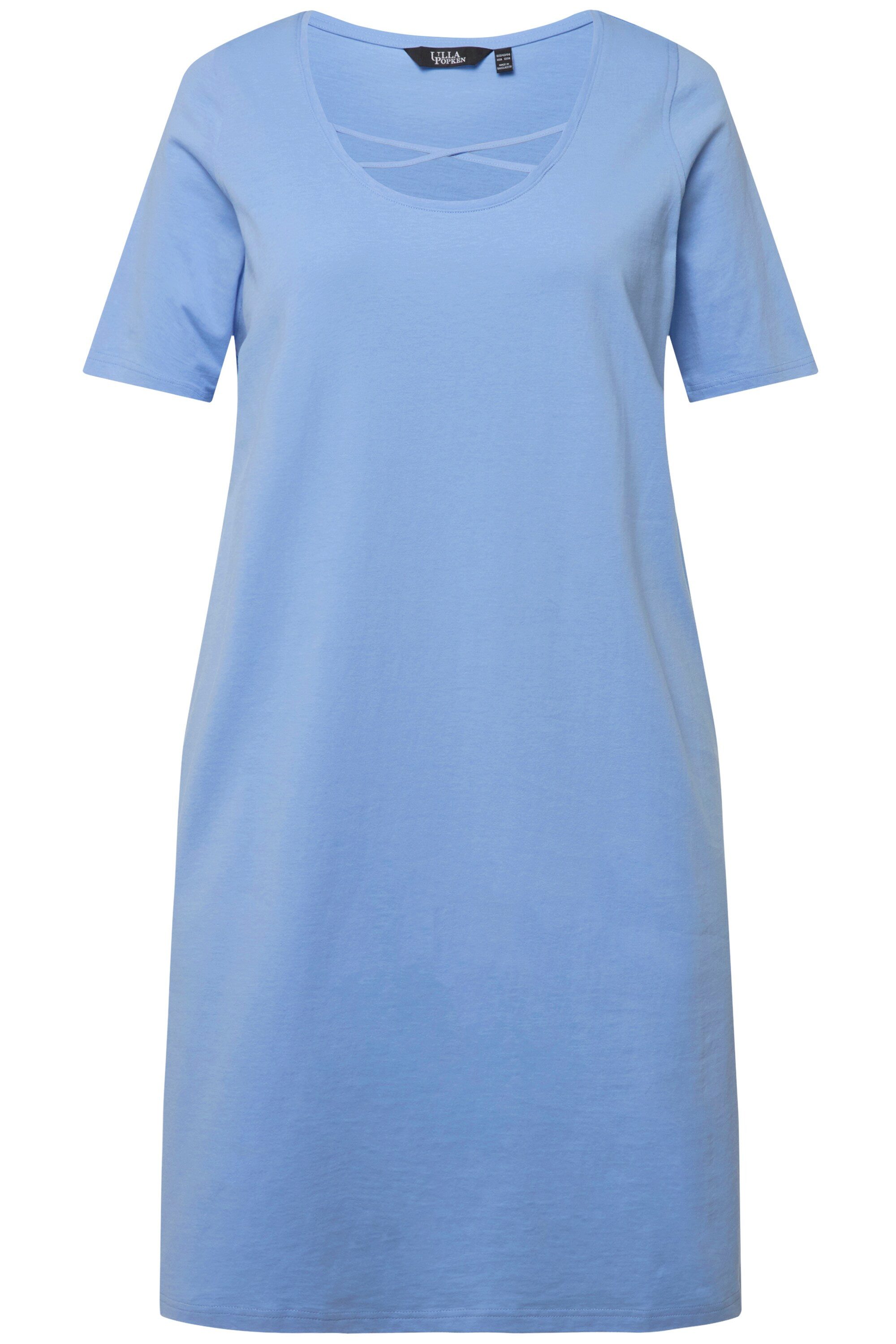Ulla Popken Midikleid Jerseykleid Zierbänder A-Linie günstig online kaufen