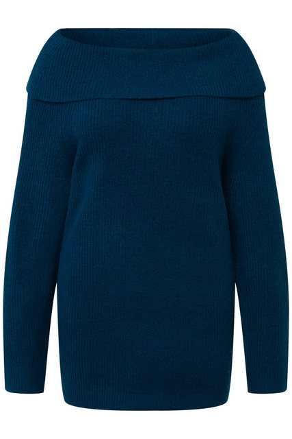 Ulla Popken Strickpullover Pullover Schulterausschnitt Langarm günstig online kaufen