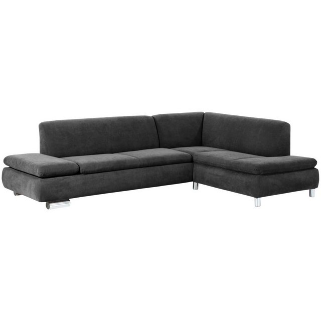 58 aufm Kessel Sofa mit Ottomane rechts Kaye Bezug Veloursstoff Metallfuß v günstig online kaufen