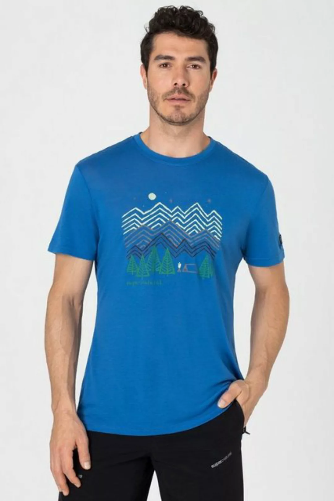 SUPER.NATURAL Print-Shirt Merino T-Shirt M CAMPING NIGHTS TEE wärmender Mer günstig online kaufen