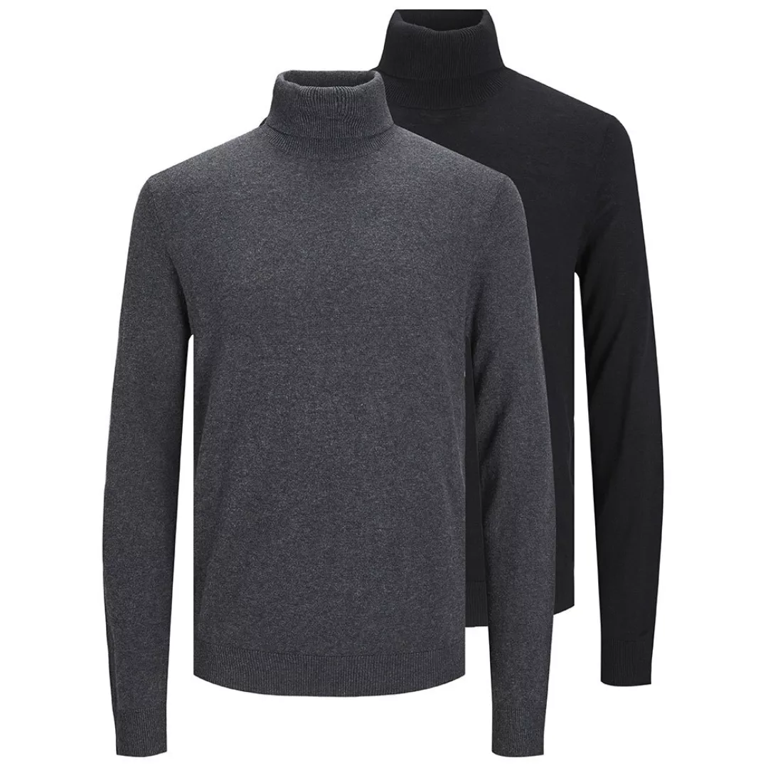 Jack & Jones Emil Rollkragen Sweater 2XL Black / Pack Black / Dark Grey Mel günstig online kaufen