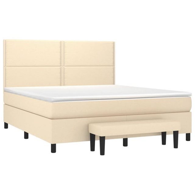 vidaXL Boxspringbett Boxspringbett mit Matratze und Fusshocker Stoff (160 x günstig online kaufen