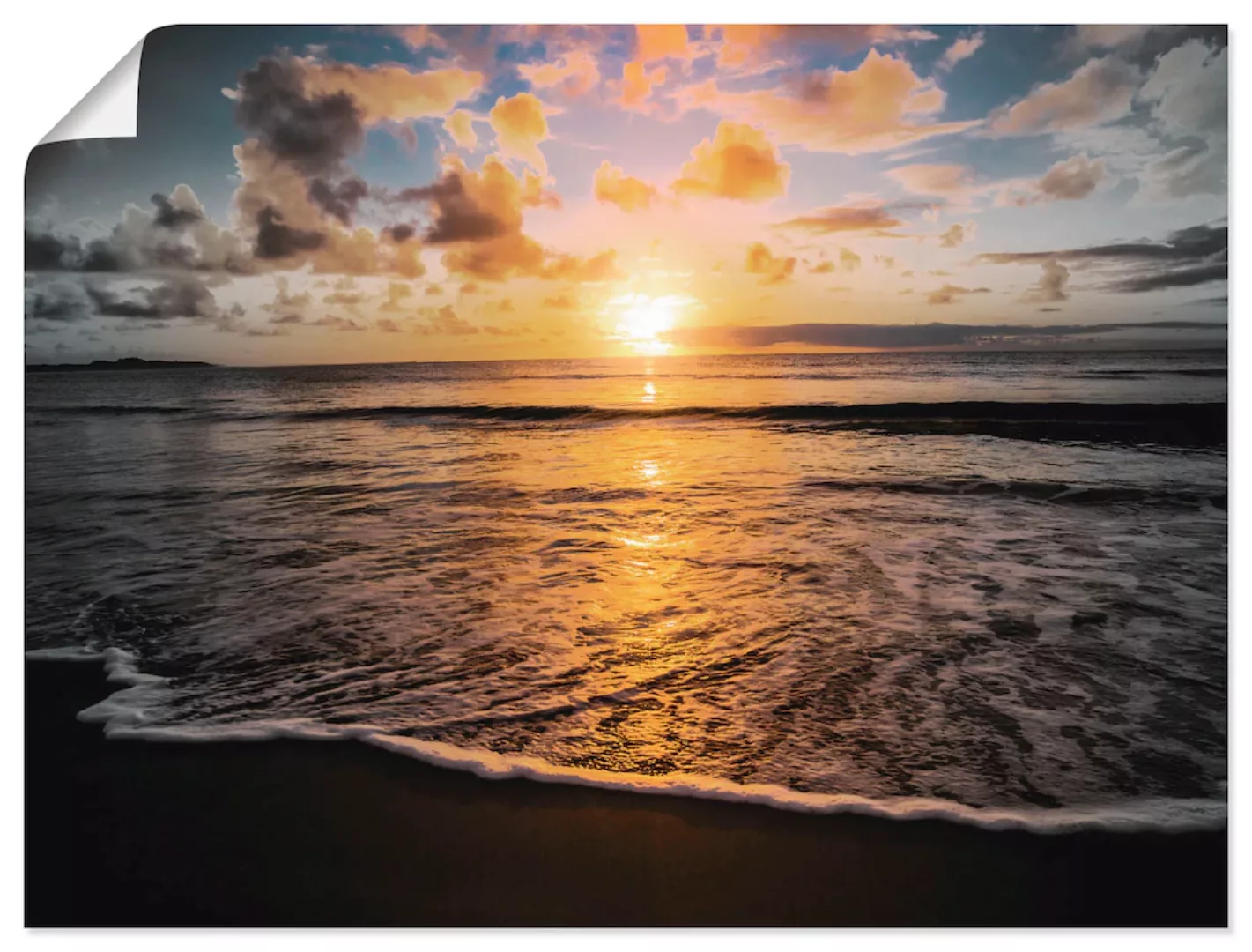 Artland Poster »Tropischer Sonnenuntergang am Strand«, Sonnenaufgang & -unt günstig online kaufen