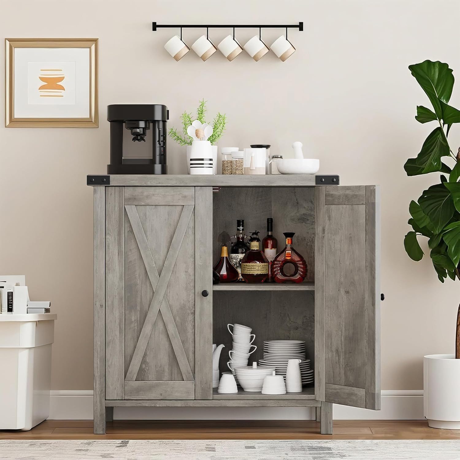 GarveeMore Unterschrank Küchenschrank Sideboard mit Türen, günstig online kaufen