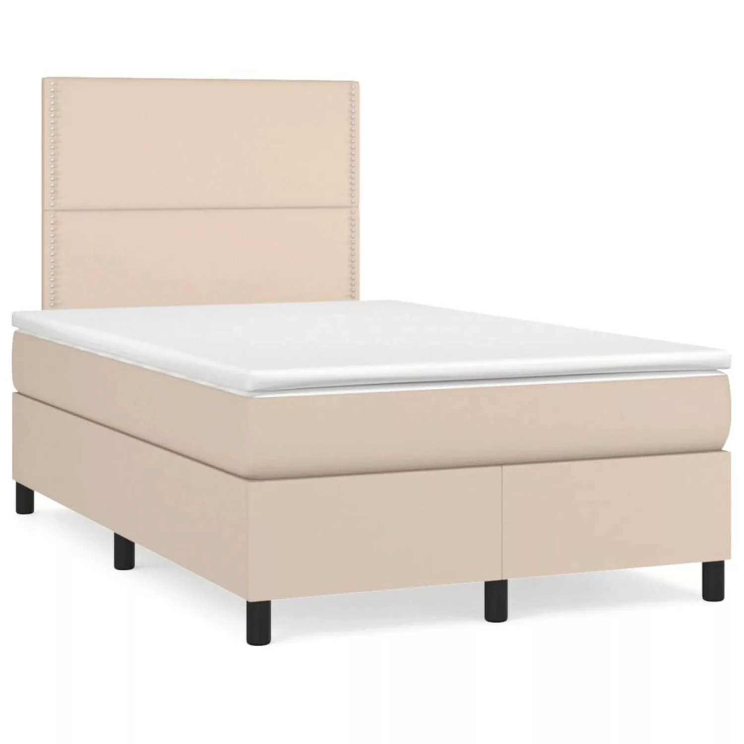 vidaXL Boxspringbett Matratze Cappuccino-Braun 120x200cm Kunstleder1466172 günstig online kaufen