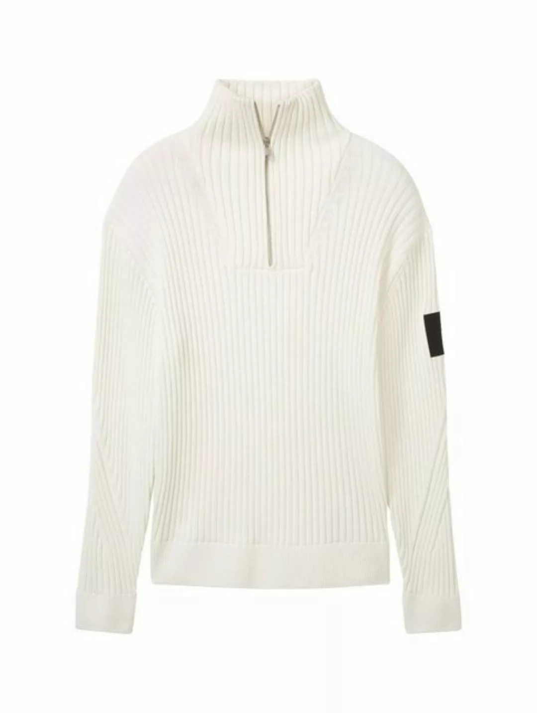TOM TAILOR Denim Sweatshirt rib structure knit troyer günstig online kaufen