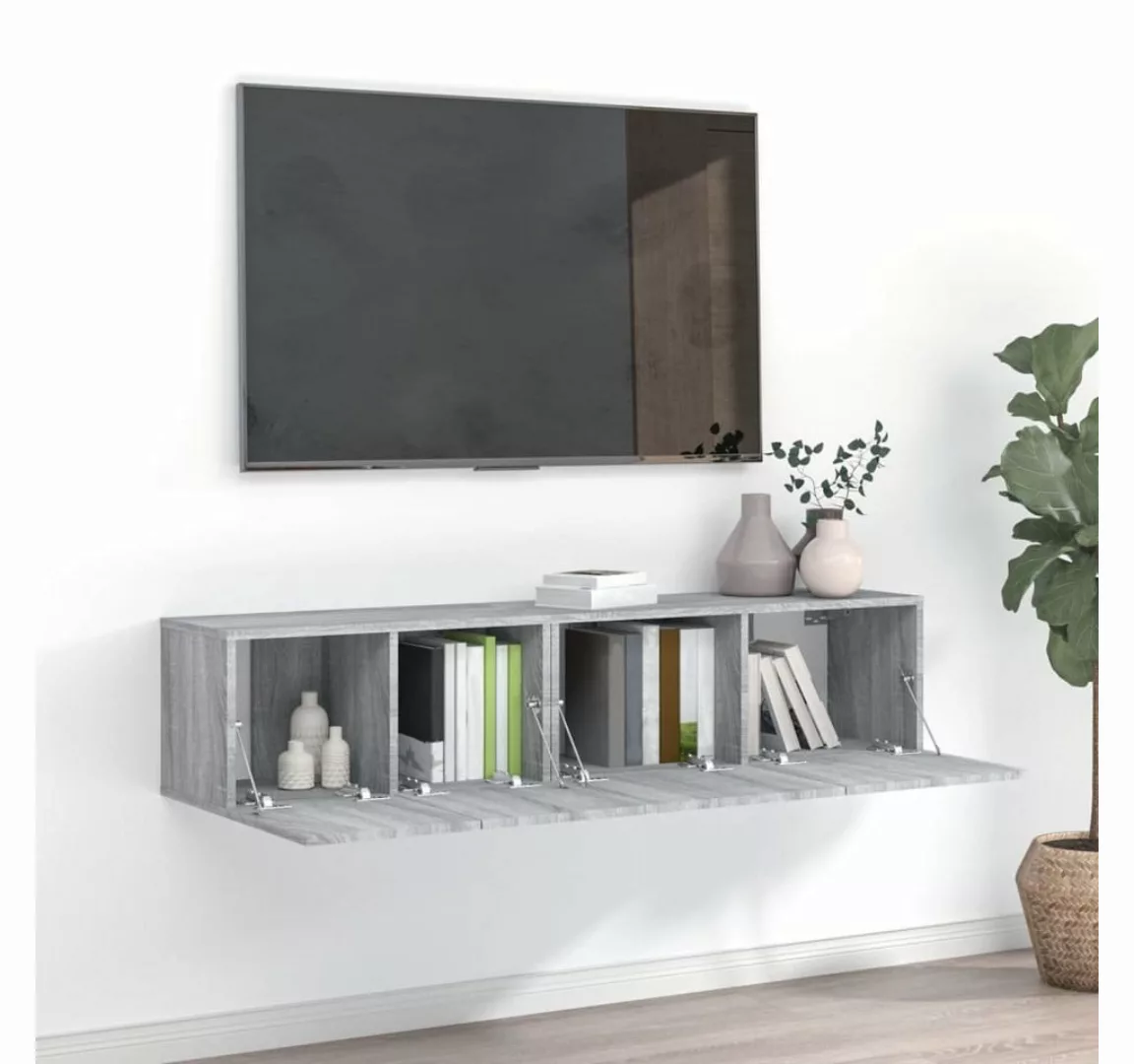 furnicato TV-Schrank 2-tlg. TV-Schrank-Set Grau Sonoma Holzwerkstoff günstig online kaufen