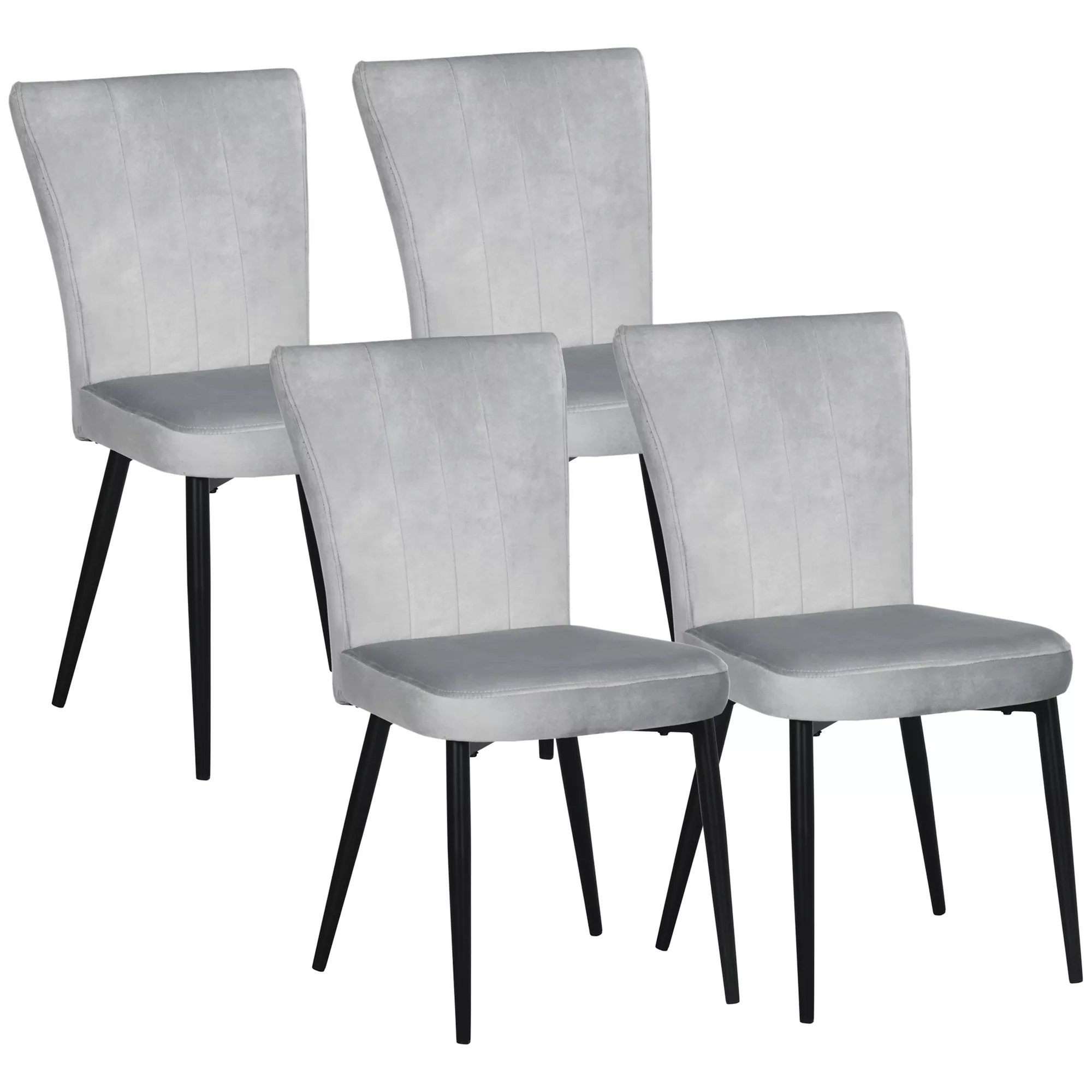 HOMCOM Esszimmerstuhl-Set  4er-Set Küchenstühle mit Rückenlehne, Polster in günstig online kaufen